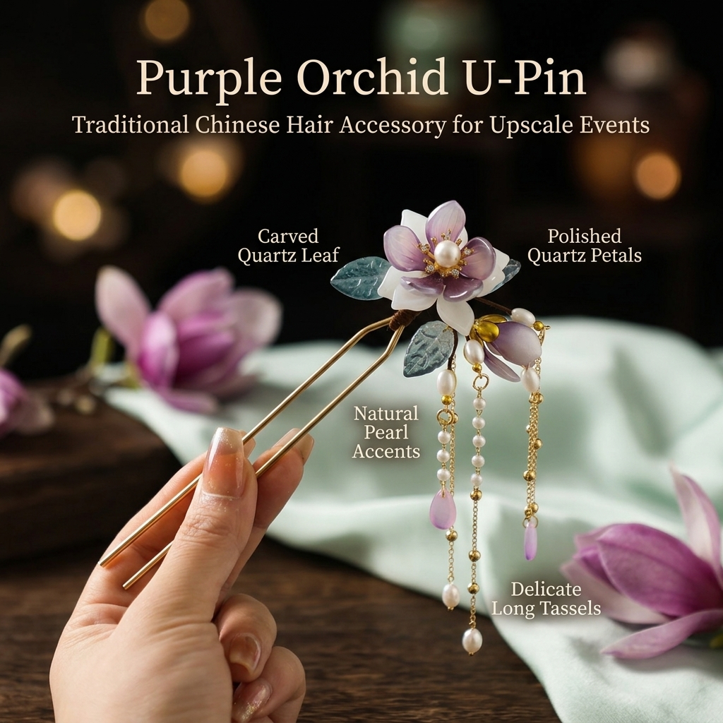 Alloy U Shaped Hair Pin With O - Orchid Phalaenopsis recensie en prijs