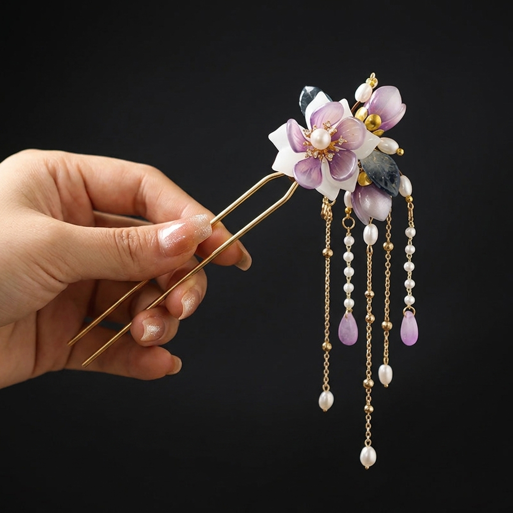 Alloy U Shaped Hair Pin With O - Orchid Phalaenopsis recensie en prijs