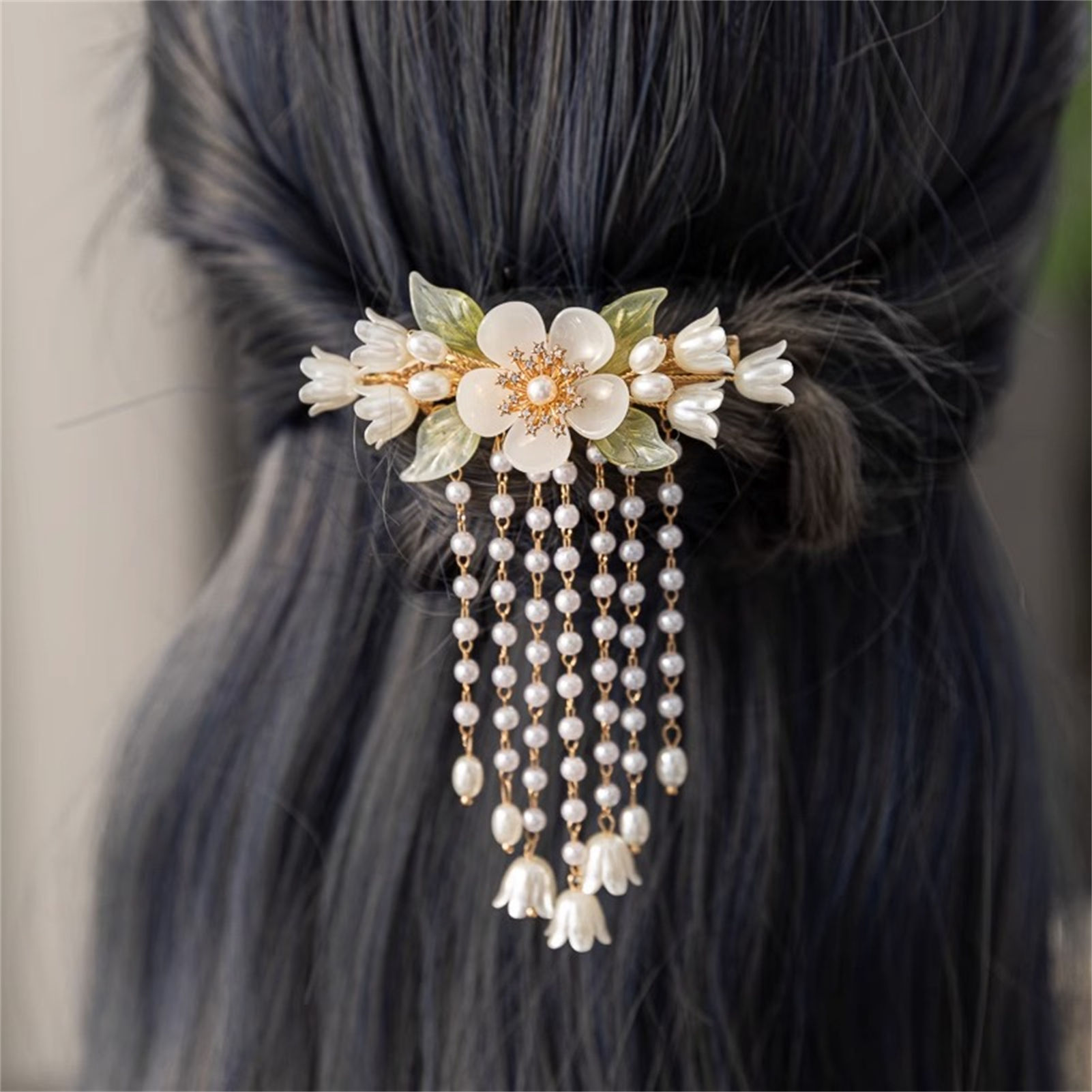 Vintage Flower Tassel Hair Cli - Orchid Phalaenopsis recensie en prijs