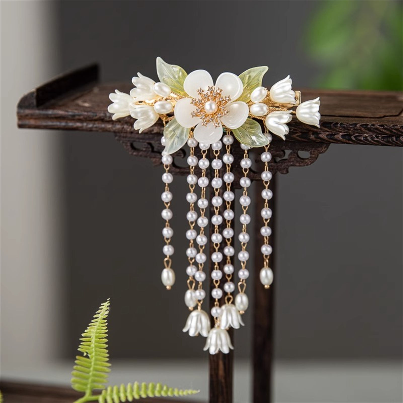 Vintage Flower Tassel Hair Cli - Orchid Phalaenopsis recensie en prijs
