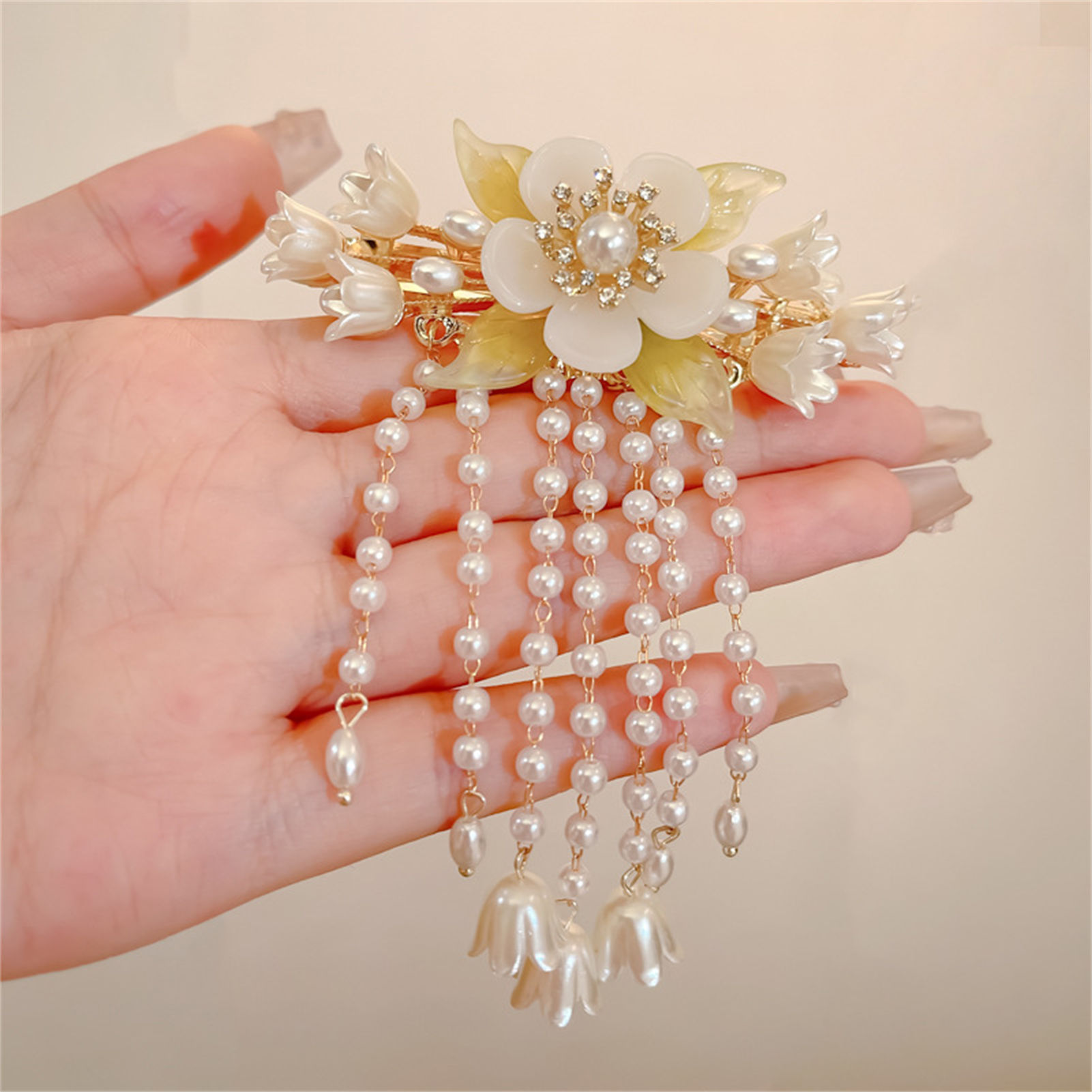 Vintage Flower Tassel Hair Cli - Orchid Phalaenopsis recensie en prijs